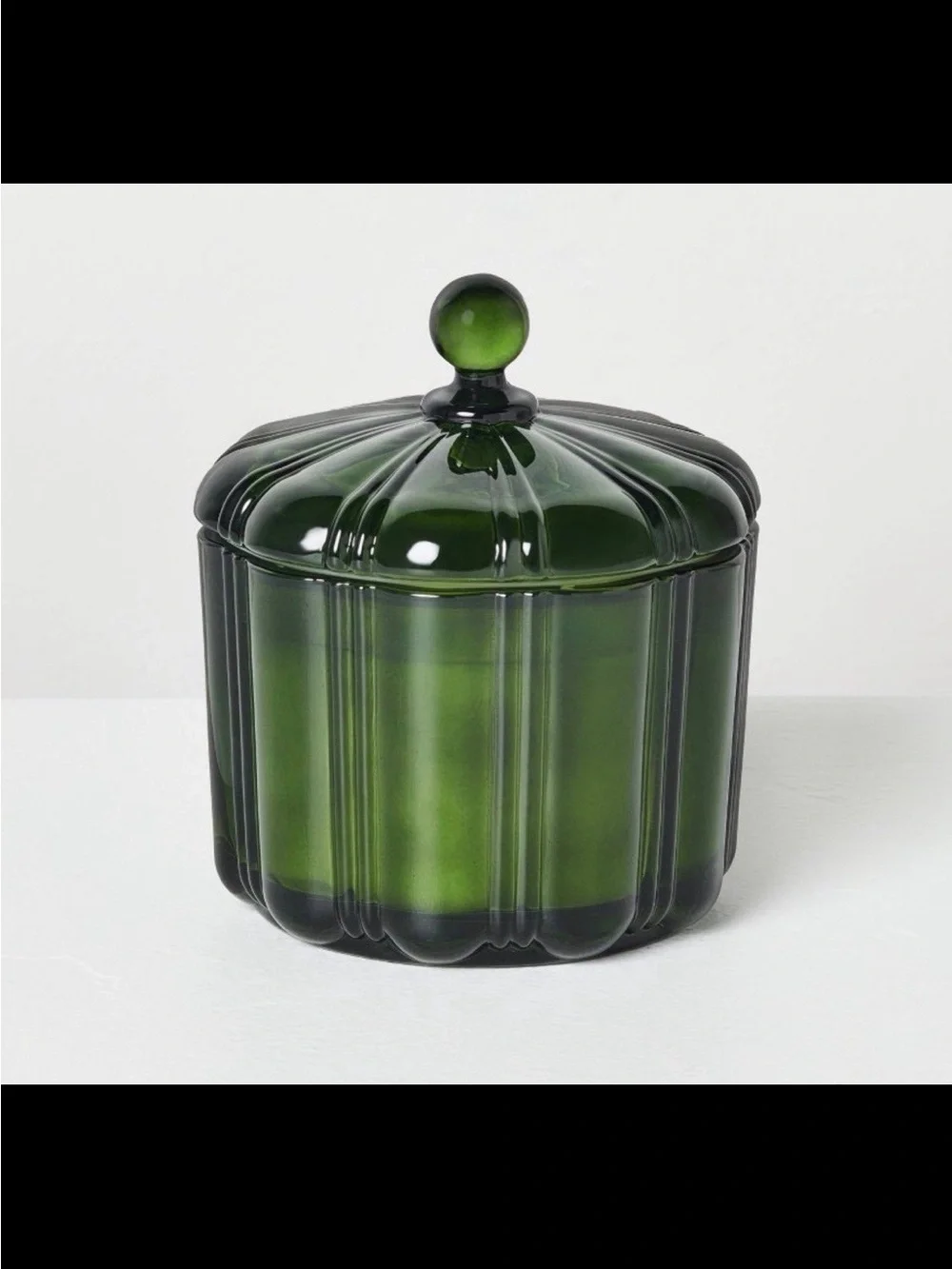 2 Wick Medium Glass with Lid green Jar Candle - Hearth & Hand with magnolia